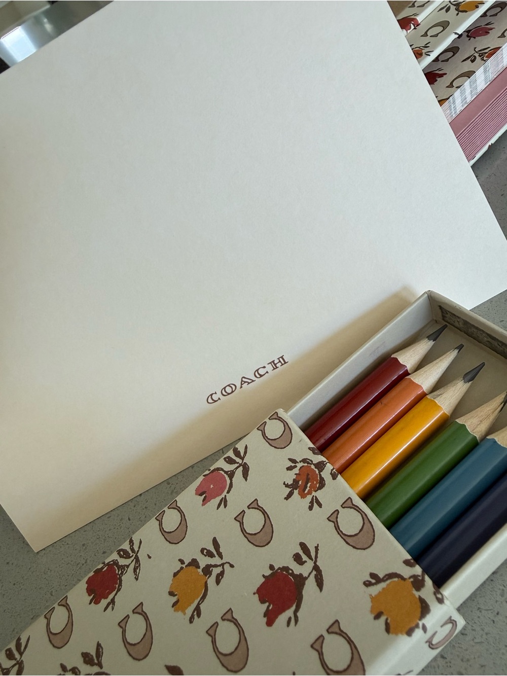 Coach stationary set with colored pencil set bundle new without tags attached - Picture 6 of 11